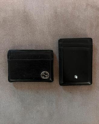 Portacarte Gucci e Montblanc