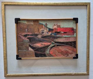 Quadro  Paesaggio con barche