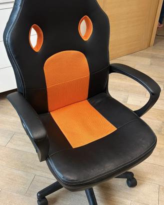 Sedia Gaming CLP Ergonomica Similpelle Nero/Orange