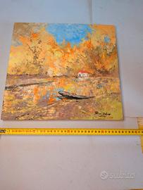 QUADRO OLIO A SPATOLA PAESAGGIO 1978 PITT URBAN  D