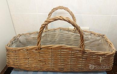 Cesta vimini con maniglie