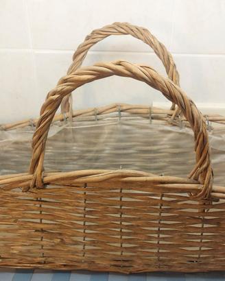 Cesta vimini con maniglie