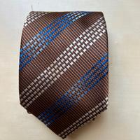 Cravatta regimental Tino Cosma, 100% seta. Marrone