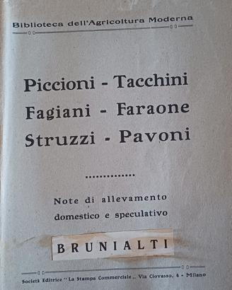 Manuale d'epoca Allevamento Piccioni Tacchini ...