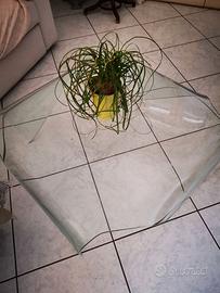 Tavolino in vetro quadrato salotto trasparente