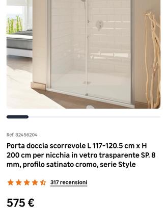 Porta doccia scorrevole 120x200 cm nuova