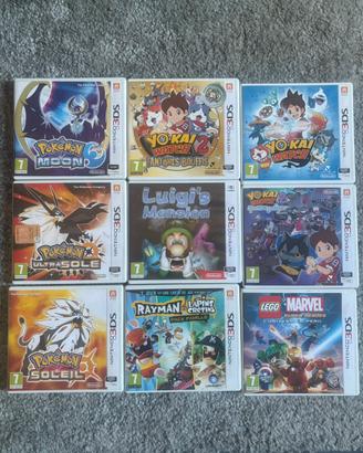 Nintendo 3DS giochi Pokemon Yo-kai marvel ecc