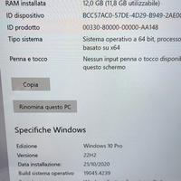 PC fisso lenovo thinkcentre  12 gb ram 500 memoria