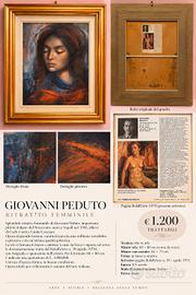 GIOVANNI PEDUTO -ritratto femminile -olio su tela 
