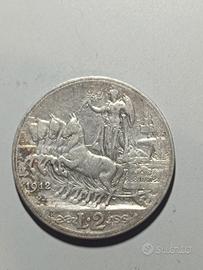 2 lire argento quadriga 1912