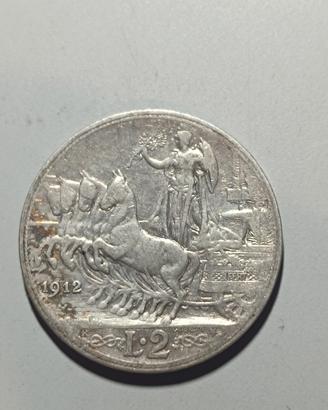 2 lire argento quadriga 1912