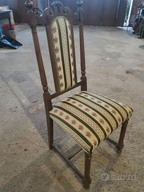 Set di 6 sedie classiche in legno imbottite