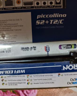 Decoder Edision S2+T2/C. Più Antenna WiFi usb 