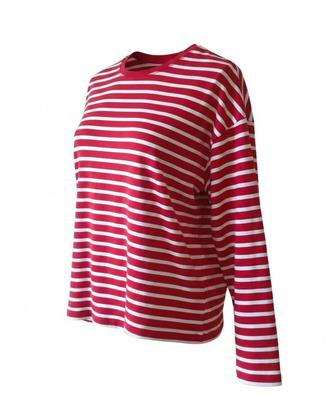 Maglia a righe collo a giro m/lunga 100%Cotone