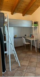 **Letto a soppalco IKEA VITVAL – Bianco/grigio chi