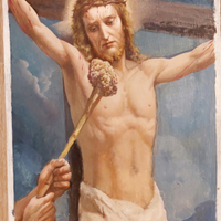 Quadro dipinto Cristo Crocifisso Mario Barberis