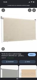 2 Tende da sole beige a caduta con catenella
