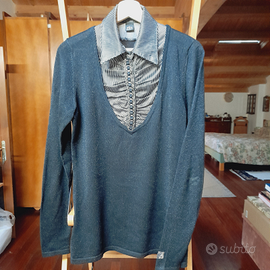 Rocco Barocco maglia-camicia lurex