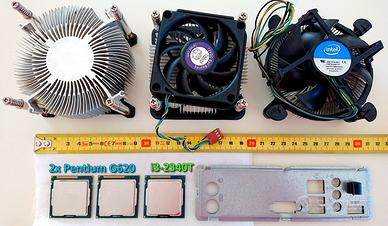 Lotto 3 CPU Intel socket LGA 1155 con dissipatori
