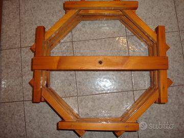 Lampadario in Legno ottagonale Artigianale Unico
