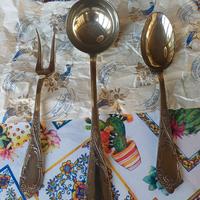 Set 3 pezzi posate anni '50 placcate in argento