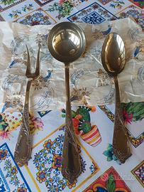 Set 3 pezzi posate anni '50 placcate in argento