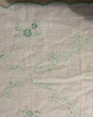 Vintage ricamo Deledda lino verde anni ’60