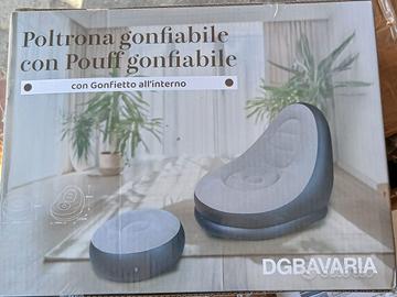 Poltrona gonfiabile con puff