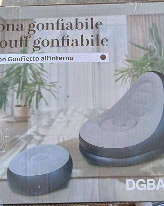 Poltrona gonfiabile con puff
