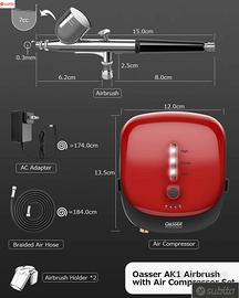 Mini Kit aerografo,Airbrush con compressore aerogr