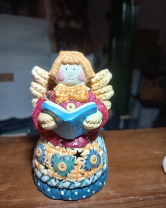 angioletto porta candela in ceramica 