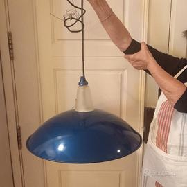 Lampadario blu eletttrico anni '90