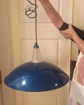 Lampadario blu eletttrico anni '90