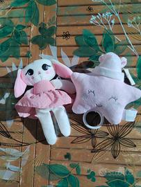 Peluche coniglietta +carillon a forma di stellina