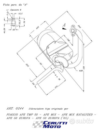 Scarico SITO Piaggio Ape 50 Europa / MIX / MIX Kit