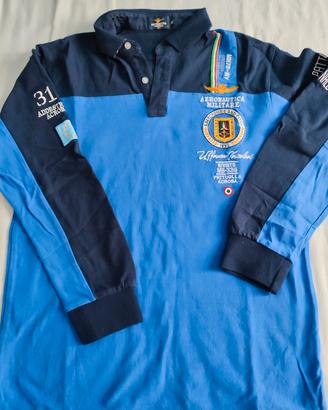 polo maniche lunghe, 100% cotone 