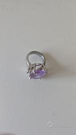 Anello argento con pietra viola