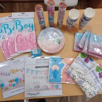 Coordinato per festa gender reveal maschio.