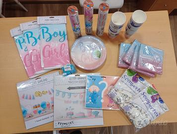 Coordinato per festa gender reveal maschio.