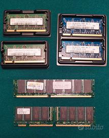 4 MEMORIE SO-DIMM PC2-6400 DA 1GB@800MHZ (nuove)