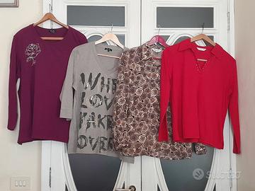 Nr. 4 top taglie grandi  colorati (€ 3 cad.)