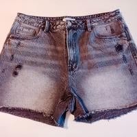 Shorts/Pantaloncini Denim Neri/Grigi Vita Alta 