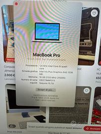 MacBook Pro 13" 16/256 (2020)