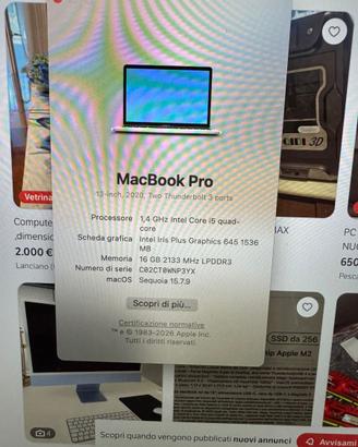 MacBook Pro 13" 16/256 (2020)