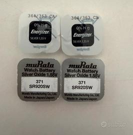 4 Batterie orologio 364/363 371