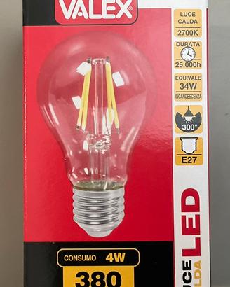 10 lampadine a LED con filamento 4 W E27 VALEX