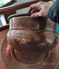 Porta vaso con piatto ramati