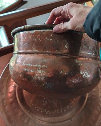 Porta vaso con piatto ramati
