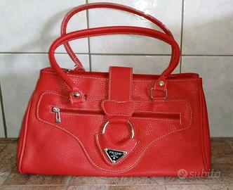 Borsa in pelle rossa Saffiano