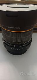 Obiettivo fish eye samyang attacco canon
